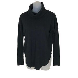Aritzia TNA Black Waffle Knit Thermal Turtle Neck Long Sleeved Top Size XXS